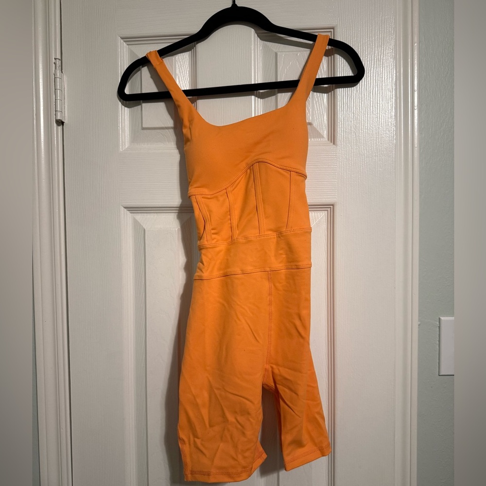 Gold Hinge Vibrant Orange Romper